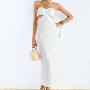 Zara white cut out dress small